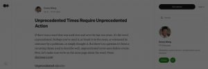Unprecedented Times Require Unprecedented Action